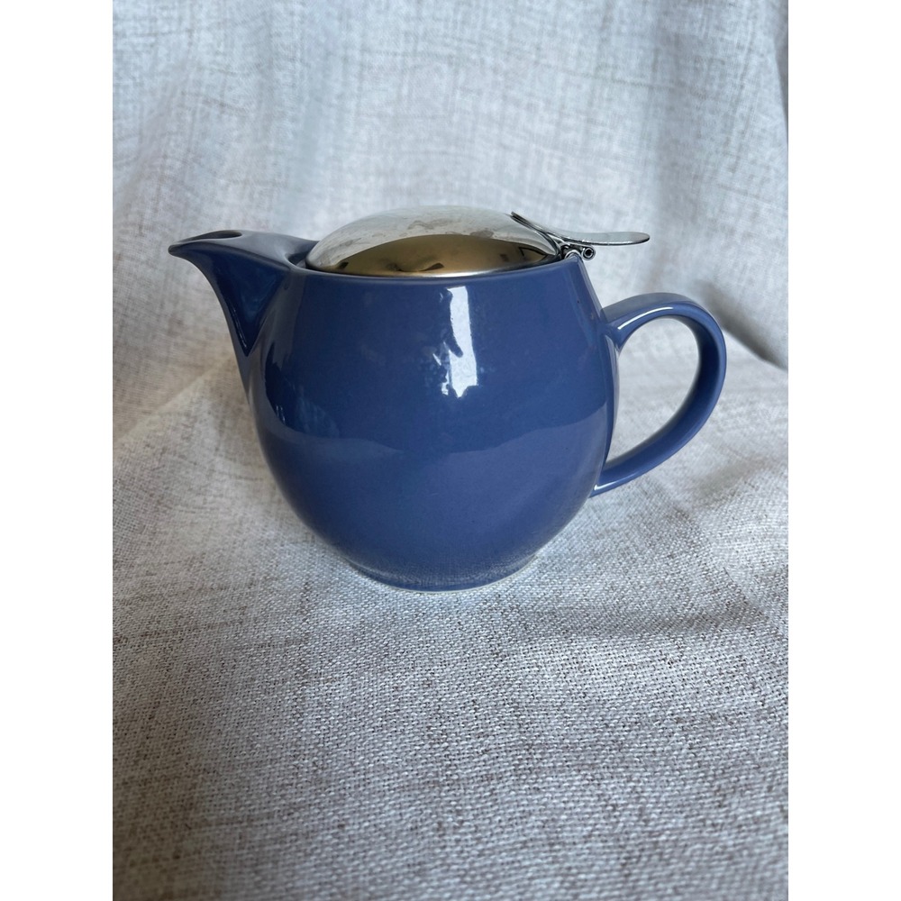 Bee House Zero Japan Ceramic Teapot Blue with Stainless Steel Lid and Infuser